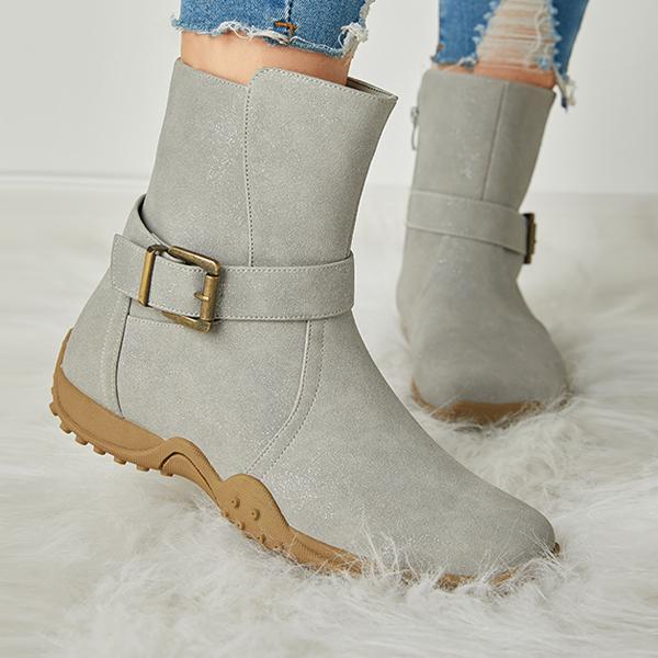 Prettyava Women's Winter Warm Zipper Flat Snow Boots