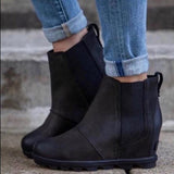 Prettyava Women Fashion Chelsea Wedge Boots