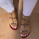 Prettyava Jewelry Inlaid Fashion Transparent Sandals