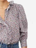 Prettyava Women Lace Collar Deep V Shirt
