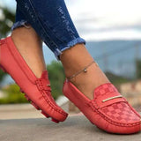 Prettyava Women Faux Leather Lace-Up Loafers