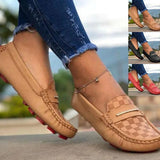 Prettyava Women Faux Leather Lace-Up Loafers