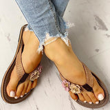 Prettyava Flower Design Flat Sandals