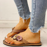 Prettyava Flower Design Flat Sandals