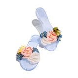 Prettyava Multi-Color Floral Clear Jelly Sandals