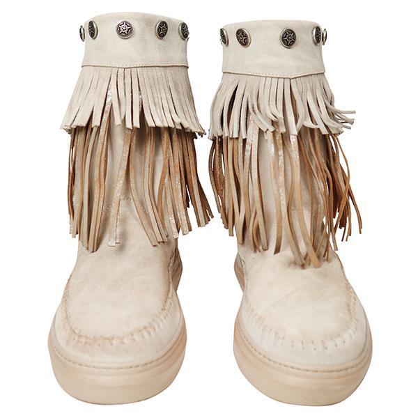 Shoeschics Fashion Fringed Faux Leather Boots