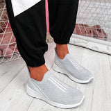 Shoeschics Women Fashion Fly-Woven Fabric Sneakers