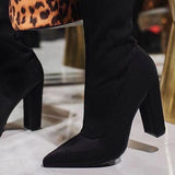 Prettyava Trendy Solid Color High-Heeled Boots