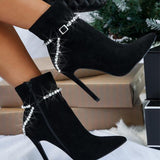 Prettyava Fashion And Elegant Stiletto High Heel Pointed Ankle Boots