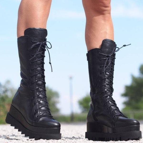 Prettyava Women's Flaux Leather Boots