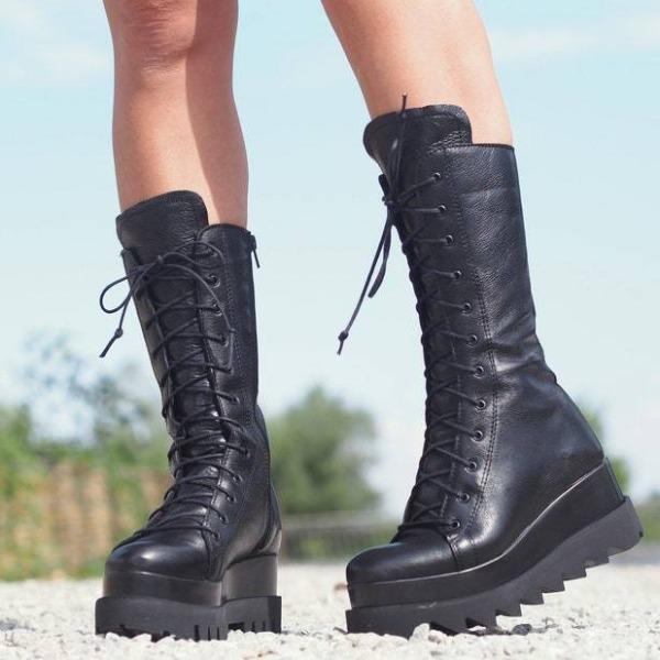 Prettyava Women's Flaux Leather Boots