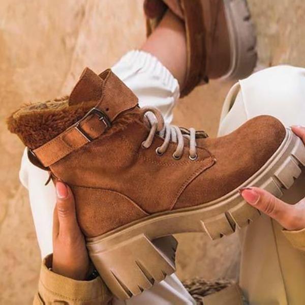 Prettyava Suede High Thick Soles Boots