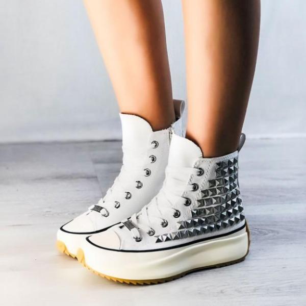 Prettyava Women's Fashion Decorative Nail Ankle Boots