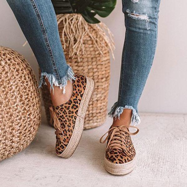 Prettyava Leopard Espadrille Sneakers