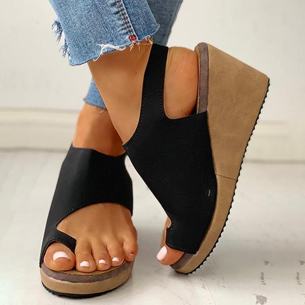 Prettyava Toe Ring Cutout Slingback Sandals