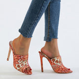 Prettyava Trendy Slip-On Thread Flip Flop Color Block Heels