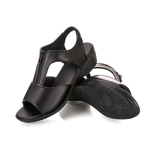 Prettyava Pi Clue Wedge Heel Leather Sandals
