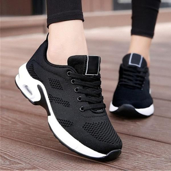 Prettyava Fashion Ladies Sneakers Casual Air Cushion Trainers Sneakers Breathable Sport Shoes Non-Slip Fitness Sneakers