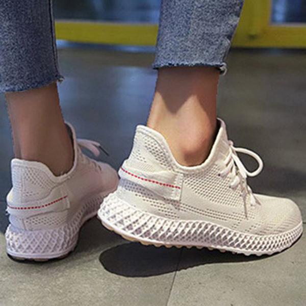 Prettyava Knitted Fabric Super Breathable Sports Running Sneakers