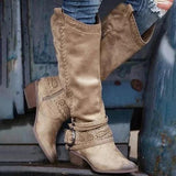 Prettyava Women Fashion Lace Knee-High Boots