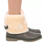 Prettyava Womens Warm Pu Winter Low Heel Snow Boots