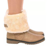 Prettyava Womens Warm Pu Winter Low Heel Snow Boots