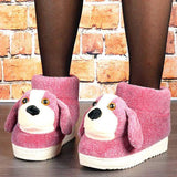 Prettyava Women Slip On Dog Warm Outdoor Homewear Snow Boots