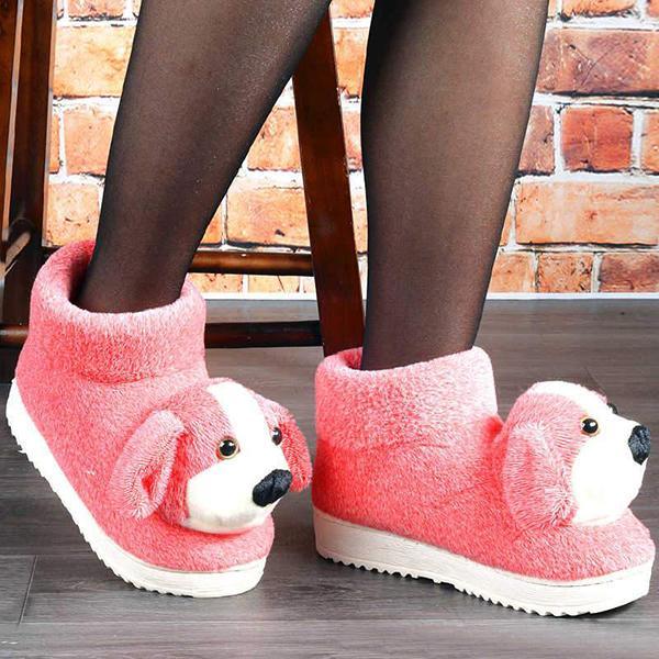 Prettyava Women Slip On Dog Warm Outdoor Homewear Snow Boots