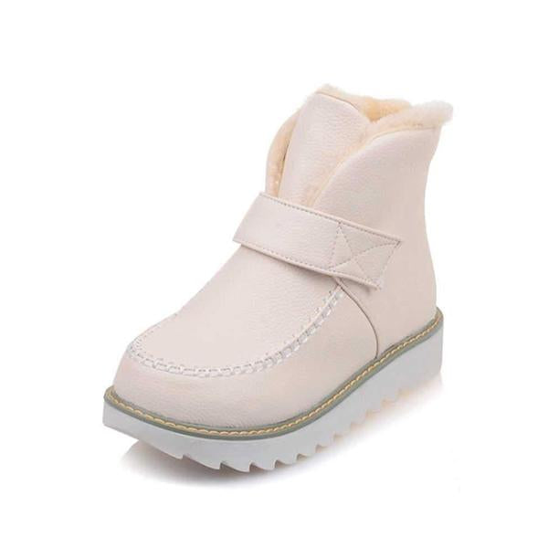 Prettyava Women Magic Tap Warm Plain Casual Snow Boots