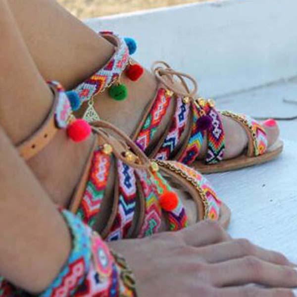 Prettyava Womenummer Colorful Fashion Flat Sandals