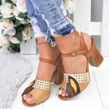 Prettyava Women Exotic Style Buckle Comfortable High-Heeled Sandals