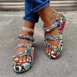 Prettyava Women Summer Colored Snakeskin Pattern Platform Sandals