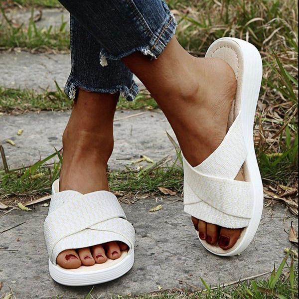 Prettyava Women Summer Simple Outer Wear Comfortable Slippers