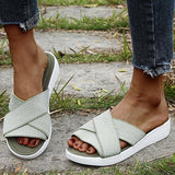 Prettyava Women Summer Simple Outer Wear Comfortable Slippers