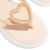 Prettyava Women Summer Candy Color Heart-Shaped Outer Slippers