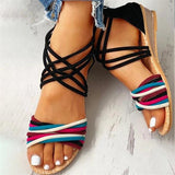 Prettyava Women Fashion Color Zipper Sandals