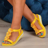 Prettyava Women Casual Flower Comfy Summer Slip On Sandals
