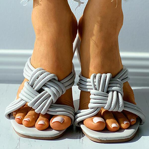 Prettyava Women Summer Fashion Simple Flat Slippers