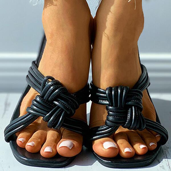 Prettyava Women Summer Fashion Simple Flat Slippers