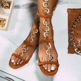 Prettyava Women Summer Flat Fashion Three-Section Sandals