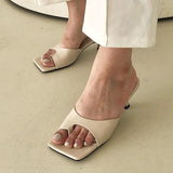 Prettyava Women Flip-Flops Low-Heeled Stiletto Slippers