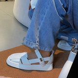 Prettyava Women Fashion Gentle Square Toe Flatforms Sandals