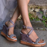 Prettyava Women Summer Adjustable Buckle Fashion Wedge Heel Sandals