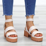 Prettyava Women Summer Adjustable Buckle Platform Sandals