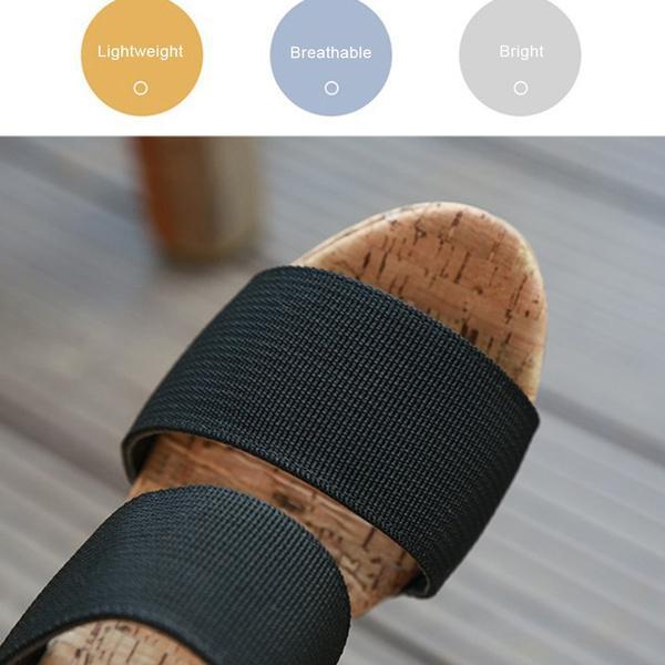 Prettyava Waterproofing Thick Bottom Exposed Toe Wedges Sandals