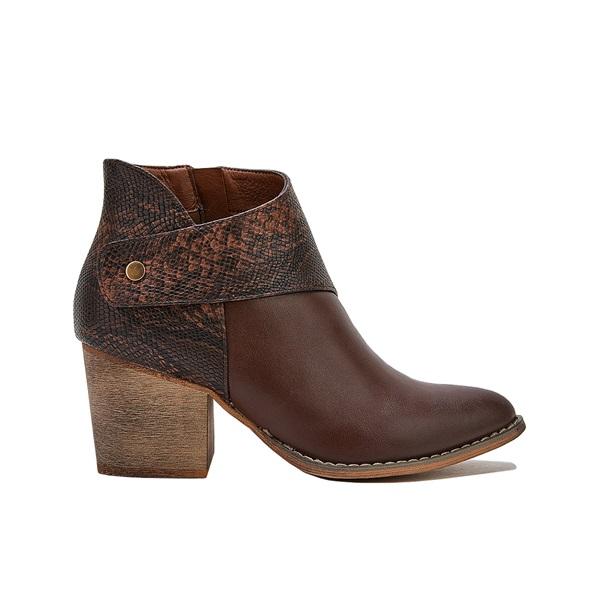 Prettyava Women Thick Heel Pointed Western Cowboy Boots