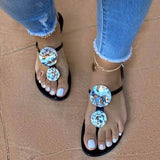 Prettyava Women Large Shining Rhinestone Open Toe Sandals
