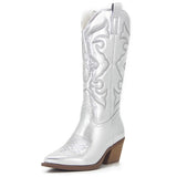 Prettyava Metallic Shiny Cowboy Cowgirl Western Boots