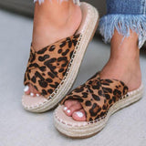 Prettyava Fashion Tess Leopard Espadrille Sandals