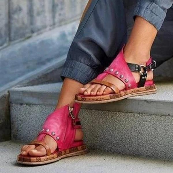 Prettyava Women Faux leather Platform sandals